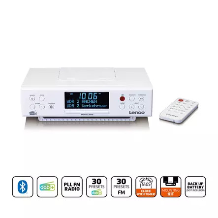 Lenco KCR-190WH DAB+/FM Bluetooth Kitchen Radio White