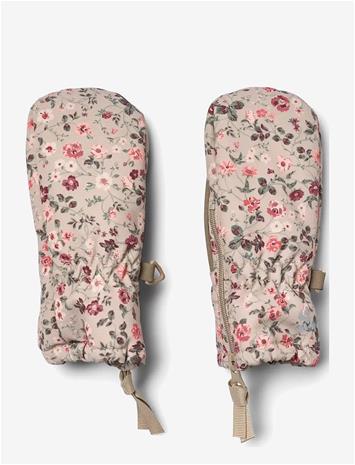 WHEAT Technical Mittens Zipper - GREY MOON FLOWERS - M