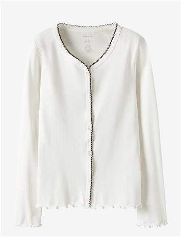 NAME IT Nkffiona Ls Slim Top Pb - CLOUD DANCER - 146-152