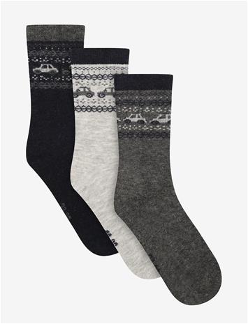 MINYMO Wool Socks 3-Pack - NAVY - 27\30