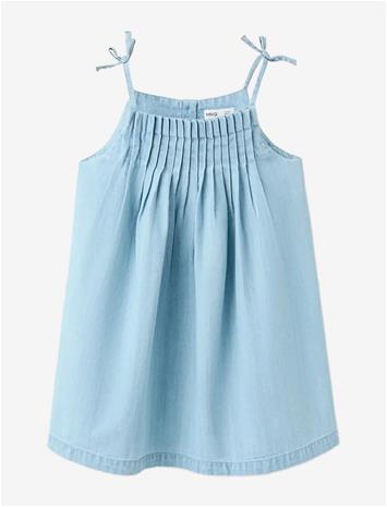 MANGO Short Denim Dress - OPEN BLUE - 98