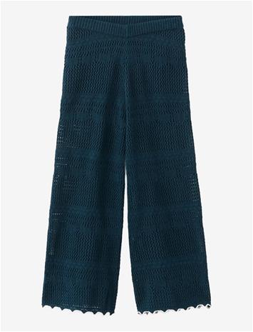 MANGO Contrast Crochet Trousers - NAVY - 128