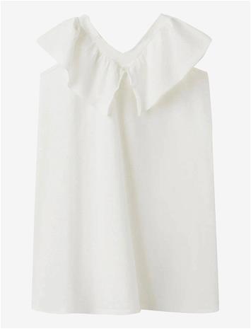 MANGO Short Ruffled Dress - NATURAL WHITE - 152