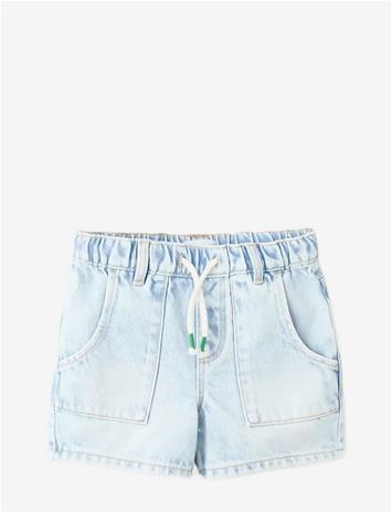 MANGO Denim Bermuda Shorts With Drawstring - OPEN BLUE - 86