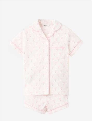 MANGO Printed Short Pyjamas - PINK - 104