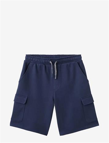 MANGO Drawstring Cargo Bermuda Shorts - NAVY - 128