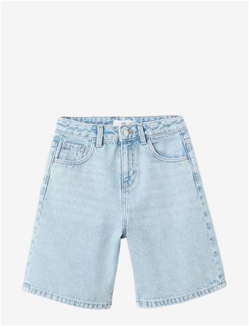 MANGO Baggy Denim Bermudas - OPEN BLUE - 116