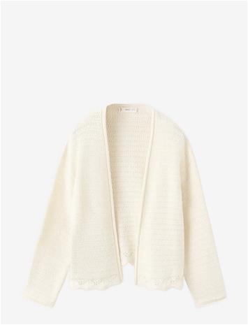 MANGO Openwork Knit Cardigan - LIGHT BEIGE - 140 – kuva 2/2