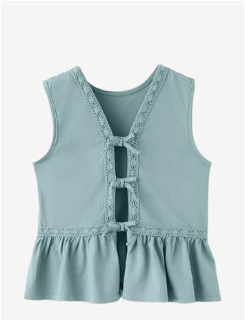 MANGO Embroidered Detail Bow Top - DARK BLUE - 128 – kuva 2/2
