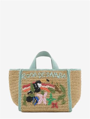 MANGO Square Bag With Tropical Print - LT PASTEL BROWN - One Size – kuva 2/2