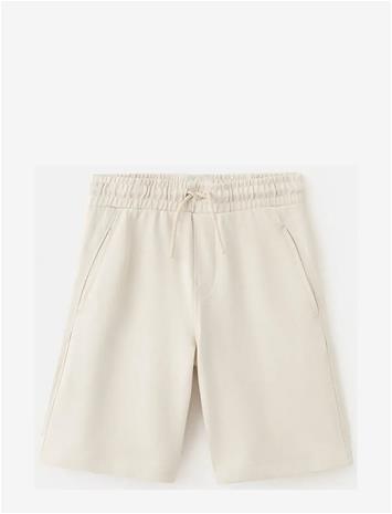 MANGO Basic Cotton Bermuda Shorts - LIGHT BEIGE - 140