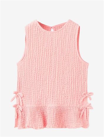 MANGO Ruffled Top With Bows - PINK - 140 – kuva 2/2