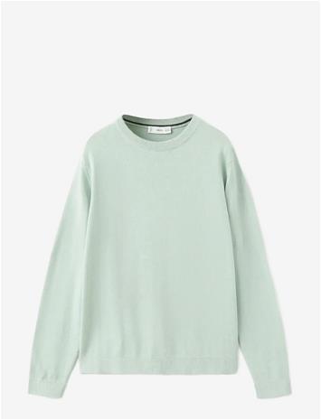 MANGO Cotton Sweater - TURQUOISE - AQUA - 116