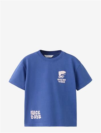 MANGO Short-Sleeved Printed T-Shirt - MEDIUM BLUE - 86 – kuva 2/2