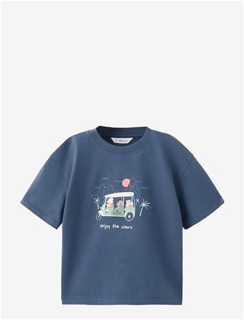 MANGO Printed T-Shirt With Interactive Flap - MEDIUM BLUE - 98 – kuva 2/2