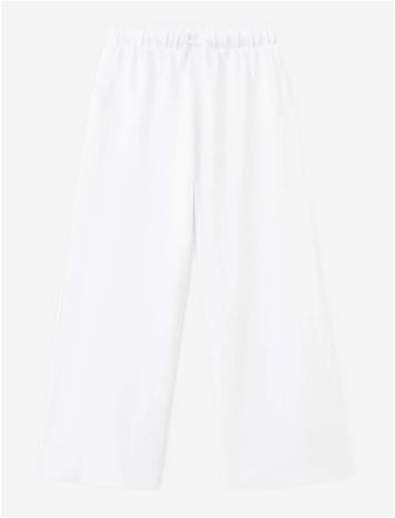 MANGO Drawstring Cotton Trousers - NATURAL WHITE - 128