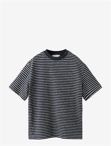 MANGO Striped T-Shirt - NAVY - 152