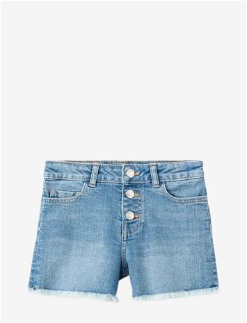 MANGO Frayed Hem Shorts - OPEN BLUE - 122