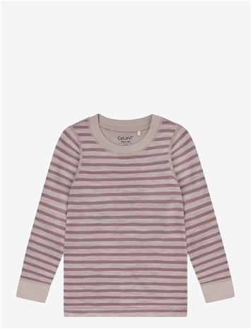 CELAVI Blouse Ls - Yd Stripe - GRAPE SHAKE - 150
