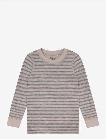 CELAVI Blouse Ls - Yd Stripe - QUIET SHADE - 140