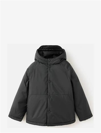 MANGO Padded Jacket With Hood - BLACK - 122