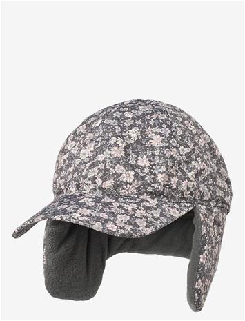 WHEAT Cap Hoffa - DARK CHARCOAL FLOWERS - 10/12Y