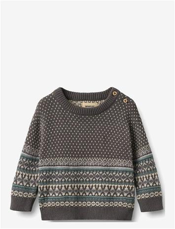 WHEAT Jacquard Pullover Julius - DARK CHARCOAL - 86 – kuva 2/2