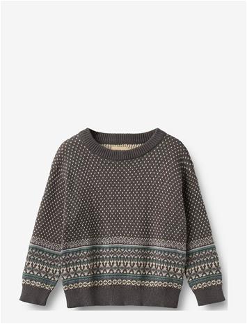 WHEAT Jacquard Pullover Julius - DARK CHARCOAL - 104