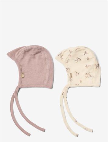WHEAT 2 Wool Bonnet Billie - EGGSHELL FLOWERS - 1-3M