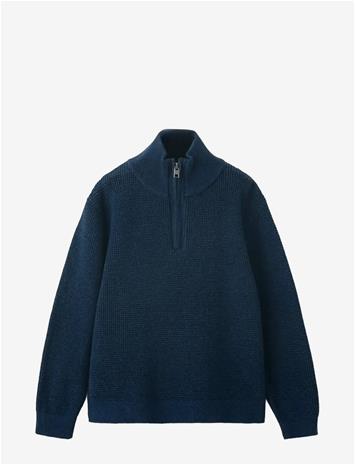 MANGO Knitted Sweater With Perkins Neck - MEDIUM BLUE - 110