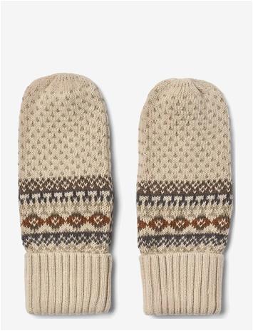 WHEAT Jacquard Mittens Cotta - BROWN - M
