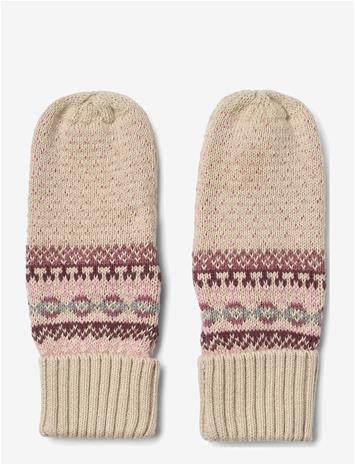 WHEAT Jacquard Mittens Cotta - ROSE - L