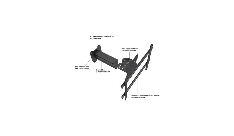 Multibrackets M Pro Series mounting component - 30 cm - black - Max - recommended for – kuva 1/1