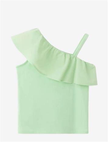 MANGO Off-The-Shoulder Frill Top - BRIGHT YELLOW - 152