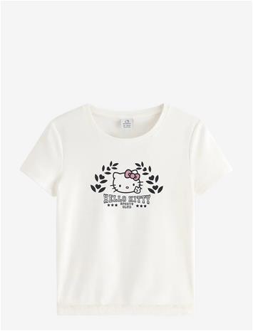 LINDEX Hello Kitty Short-Sleeved Top - OFF WHITE - 146/152