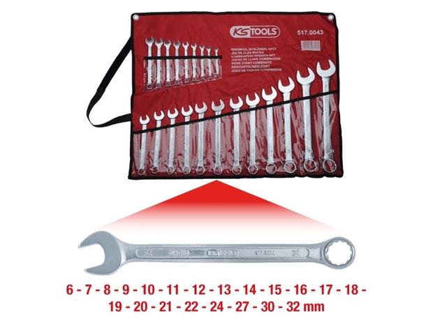 Kiintoavainsarja KS tools 6-32 mm; 21 kpl.