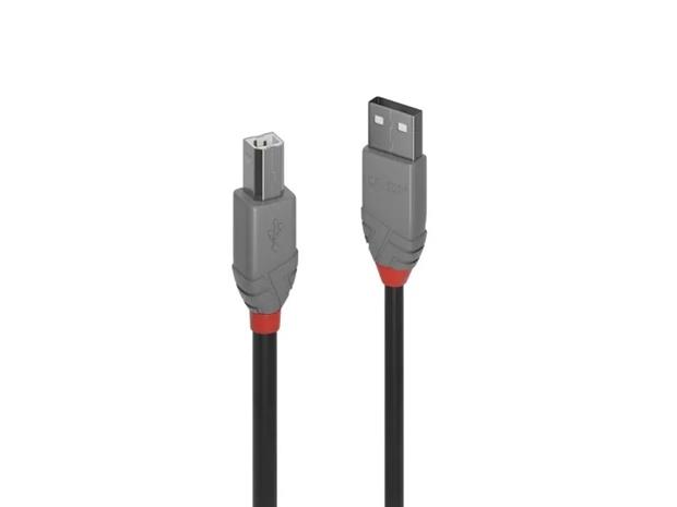 Lindy 10m USB 2.0 Type A to B Cable, Anthra Line