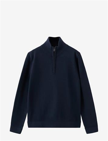 MANGO Knitted Sweater With Perkins Neck - NAVY - 128