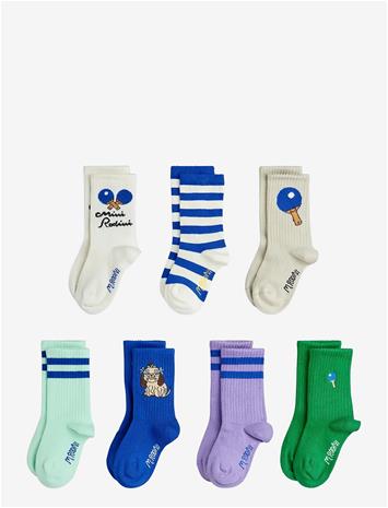 Mini Rodini Table Tennis 7-Pack Socks - Multi/patterned - 32/35