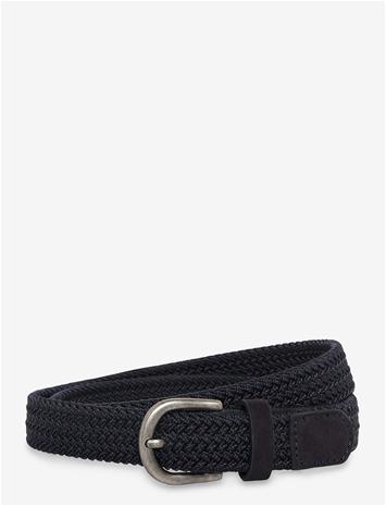 MANGO Braided Belt - NAVY - M