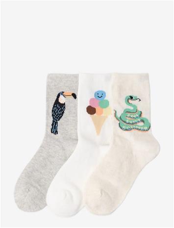 LINDEX 3-Pack Socks - LIGHT DUSTY WHITE - 22/24