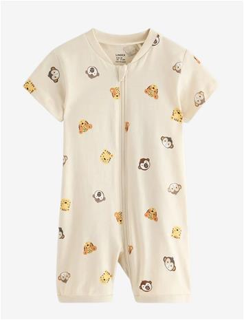 LINDEX Pyjama Romper - LIGHT BEIGE - 98