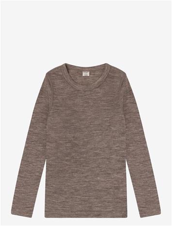 CELAVI Blouse Ls - Solid - WALNUT MELANGE - 140