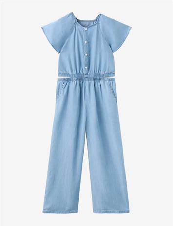 MANGO Lyocell Jumpsuit With Slit Details - OPEN BLUE - 116