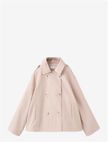 Mango Double-Breasted Trench Coat - Pink - 13-14
