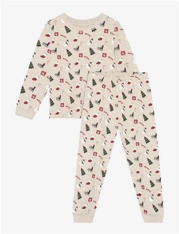 MINYMO Pyjamas Set Aop - BEIGE MELANGE - 140