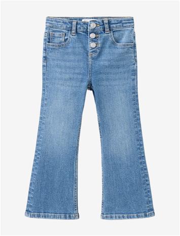 MANGO Triple-Button Flared Jeans - OPEN BLUE - 104