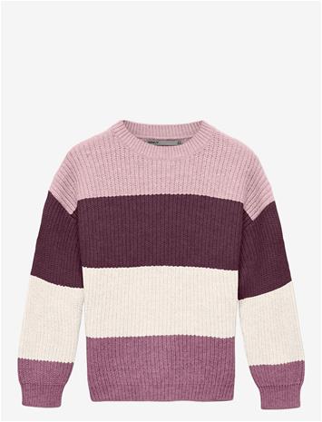 KIDS ONLY Kmgsandy L/S Stripe Pullover Knt - MAUVE WINE - 128