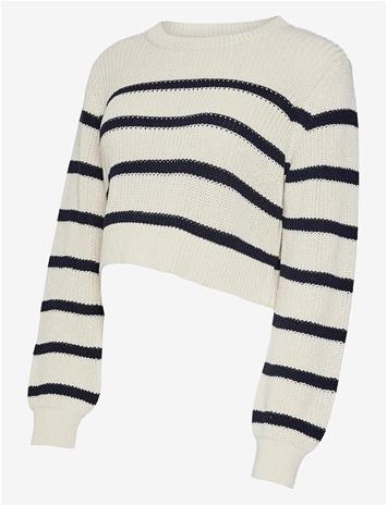 MAMALICIOUS Mlpixie L/S Cropped Knit Top A. - WHITECAP GRAY - L – kuva 2/2