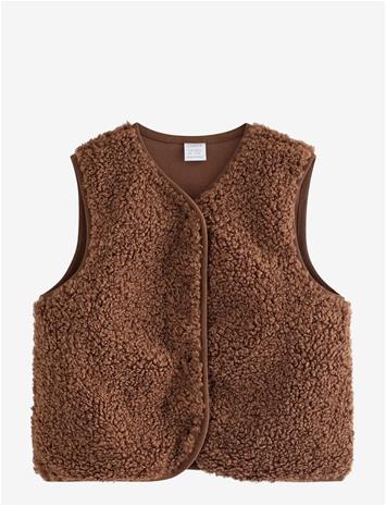 LINDEX Pile Vest - BROWN - 98/104